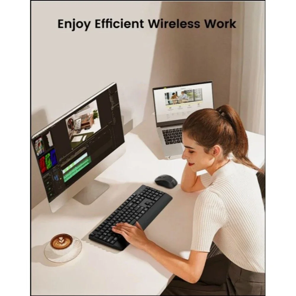 seenda Wireless Bluetooth Keyboard and Mouse Combo, COE200 Ergonomic Wireless...